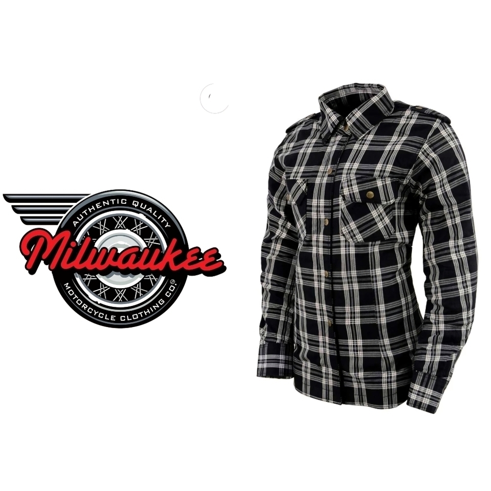 MILWAUKEE▪︎Womens Moto Flannel CE Approved Armored Shirt w Kevlar▪︎Medium▪︎NWOT